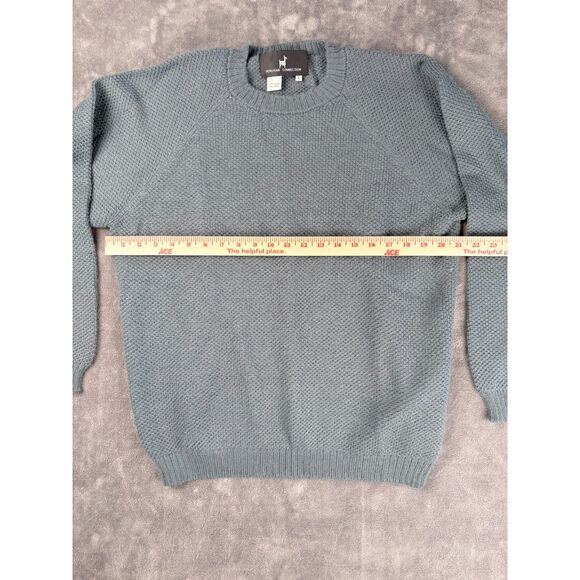 Peruvian Connection 100% Alpaca Knit Crew Neck Sweater Large Green Blue - Picture 4 of 5